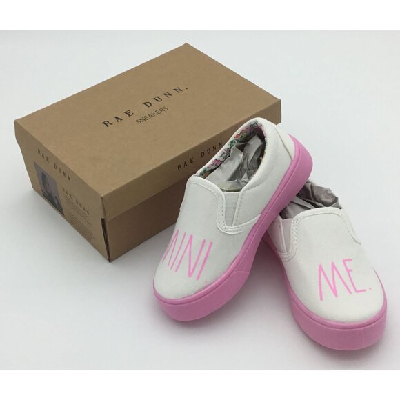 Rae Dunn Other - Rae Dunn Mini Me Girls Slip On Sneakers Floral Insole Toddler 9 NIB Pink White🏷